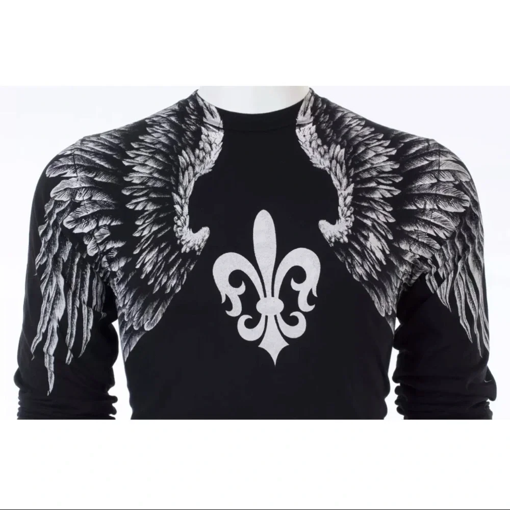 Xtreme Couture AFFLICTION Men's Long Sleeve Shirt AEROSMITH Biker Black - Picture 4 of 8